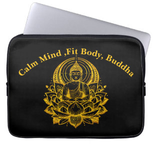 Buddha Meditating in Lotus Laptop Sleeve