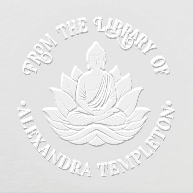 Buddha Meditating Lotus Pose Library Book Name #1B Embosser (Design)