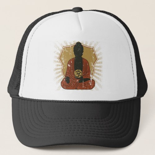 Buddha Meditating Om Symbol Trucker Hat