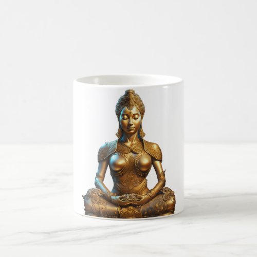 Buddha Meditation Gift Zen Gold Religion Coffee Mug