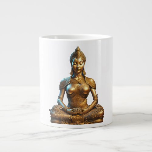 Buddha Meditation Gift Zen Gold Religion Giant Coffee Mug