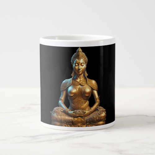Buddha Meditation Gift Zen Gold Religion Giant Coffee Mug