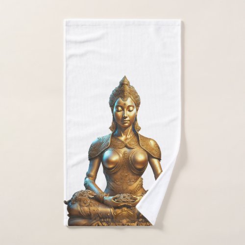 Buddha Meditation Gift Zen Gold Religion Hand Towel