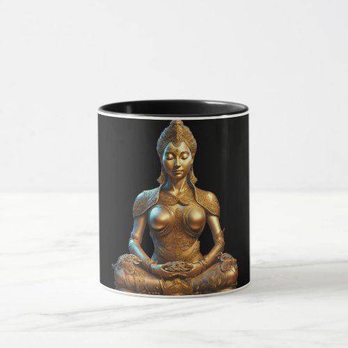 Buddha Meditation Gift Zen Gold Religion Mug
