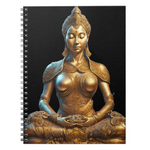 Buddha Meditation Gift Zen Gold Religion Notebook