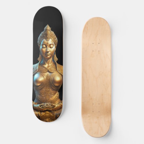Buddha Meditation Gift Zen Gold Religion Skateboard