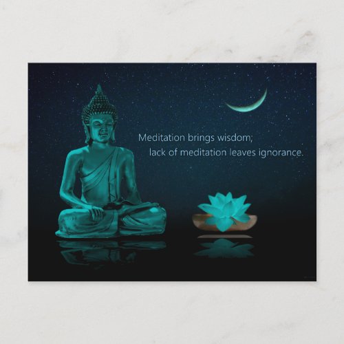 Buddha Meditation Lotus Flower Eastern Religion Postcard
