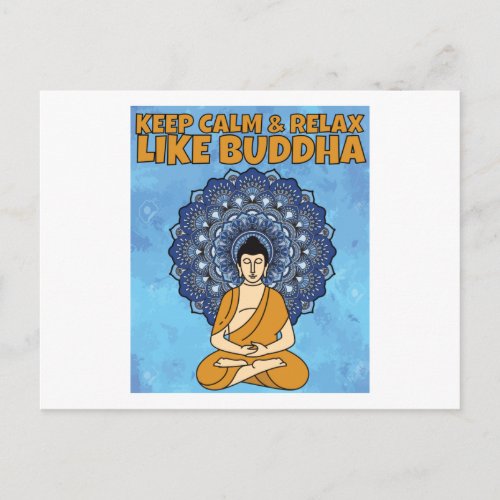 Buddha Meditation Mandala With Saying Postcard