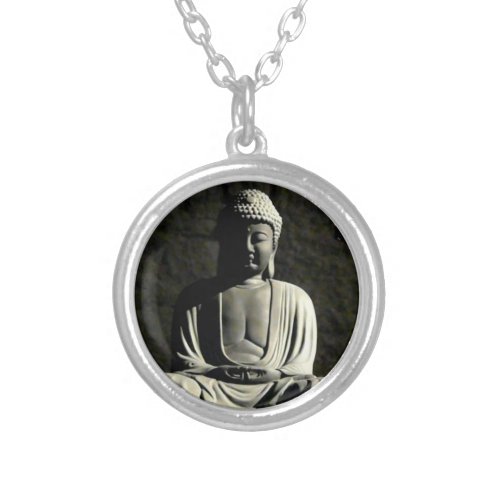 Buddha Meditation Silver Plated Necklace