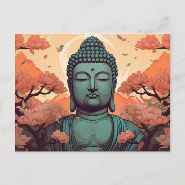 Buddha Meditation Spiritual Art Postcard (Front)