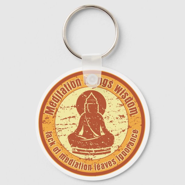 Buddha Meditation Wisdom Keychain (Front)