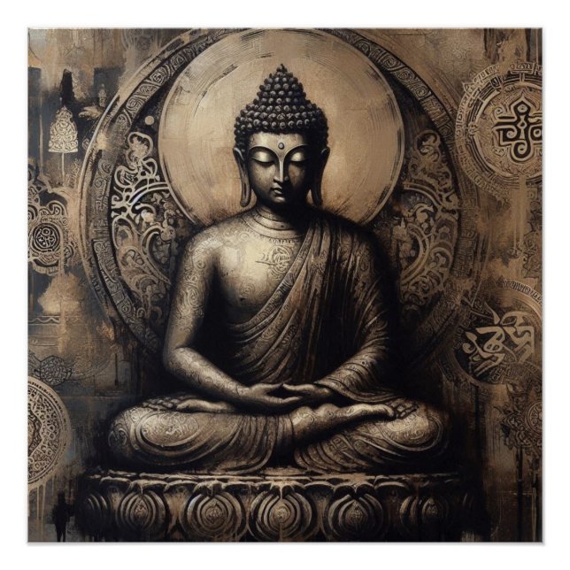 BUDDHA METALLIC PAINT ART #18 POSTER (Front)