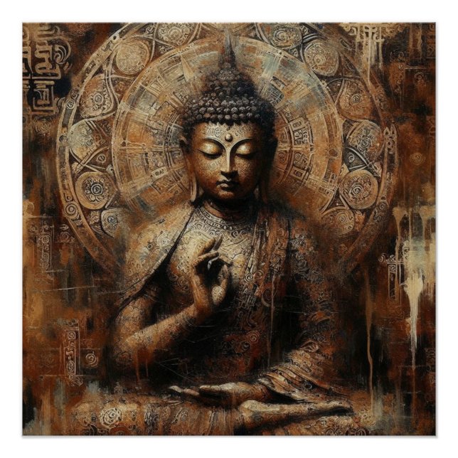 BUDDHA METALLIC PAINT ART #23 POSTER (Front)