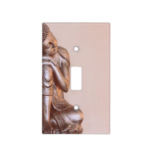 Buddha   Modern Soft Mauve Peaceful Mindfulness Light Switch Cover