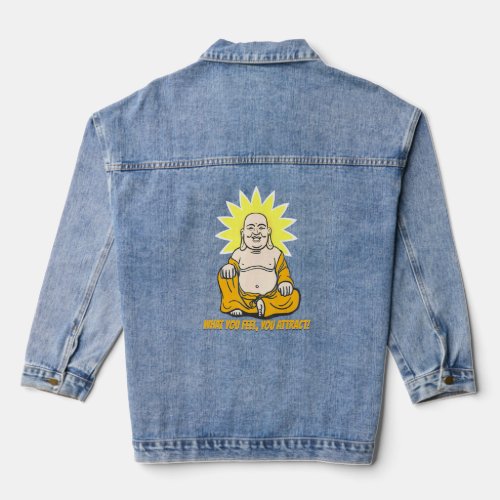 Buddha Monk Namaste Buddhism What You Feel You Att Denim Jacket