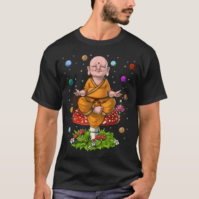 Buddha Mushroom Meditation T-Shirt (Front)