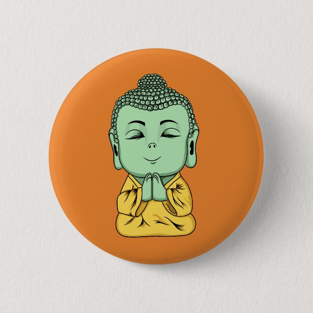 Buddha Namaste Pin Back Button (Front)