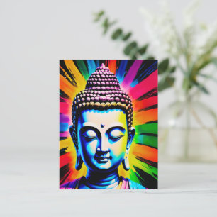 Buddha Neon Decor Holiday Postcard