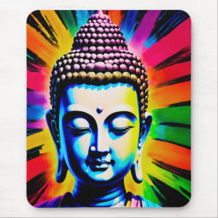 Buddha Neon Decor Mouse Pad