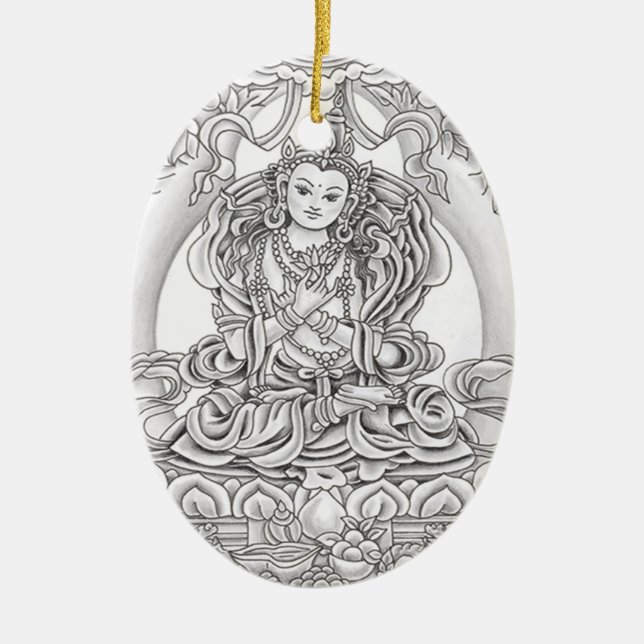 buddha of compassion oval ornament (Front)