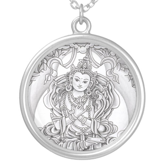 Buddha of Compassion sterling silver pendant