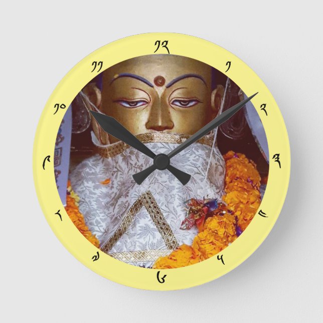 Buddha Offerings & Dharma Time, Himalayas, Nepal Round Clock (Front)