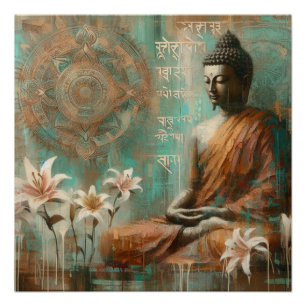 BUDDHA OIL PAINTING #7 POSTER