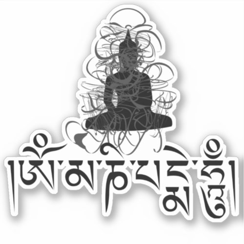 Buddha Om Mani Padme Hum Buddhist Mantra Sticker