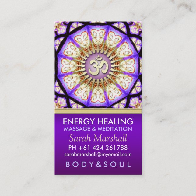 Buddha OM Yoga Meditation Business Card (Front)