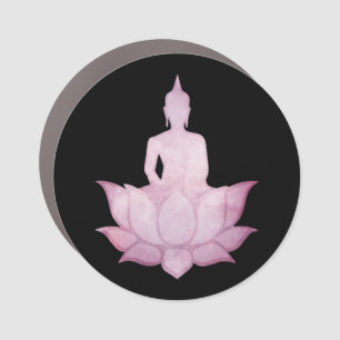 Buddha on Lotus Pink Car Magnet