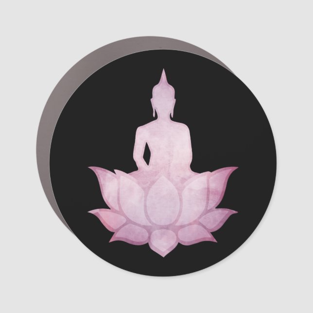 Buddha on Lotus Pink  Car Magnet (Front)