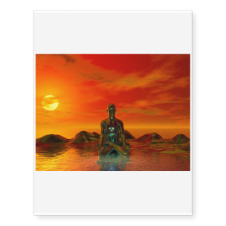 buddha orange and sea temporary tattoos