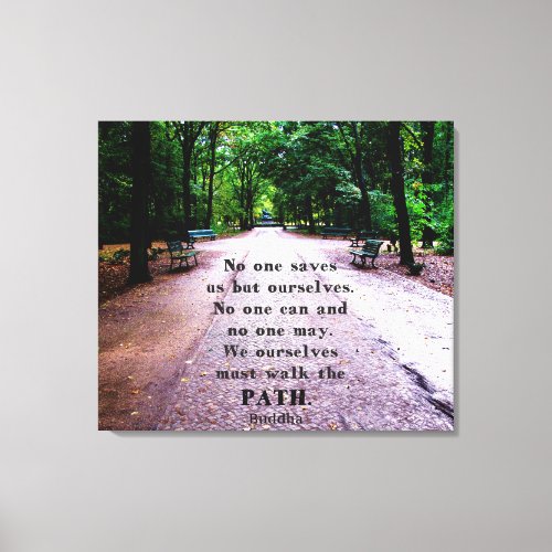 Buddha Path Quote Canvas Print