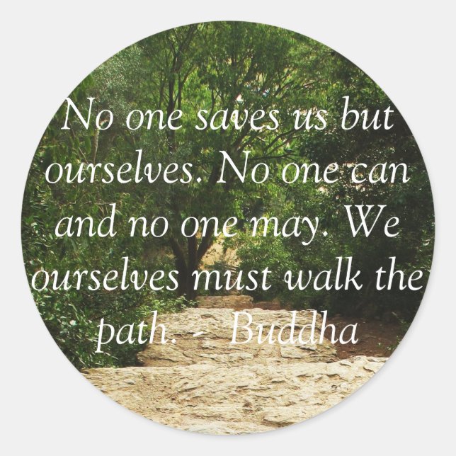 Buddha Path Quote Classic Round Sticker (Front)