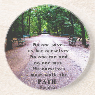 Buddha Path Quote Drink Coaster