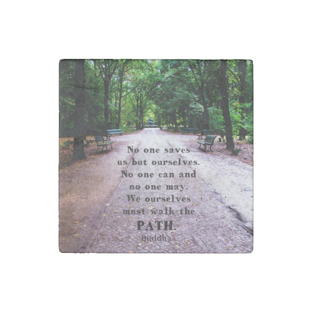 Buddha Path Quote Stone Magnet (Front)