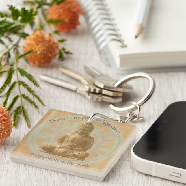 Buddha - Path To Happiness Mandala Keychain (Front Right)