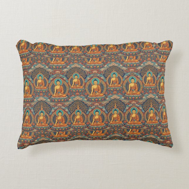 Buddha Pattern Accent Pillow (Front)
