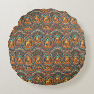 Buddha Pattern Round Pillow