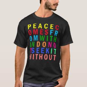 Buddha Peace Rainbow Inspirational Quote T-Shirt
