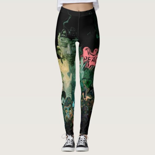 Buddha Peace Serenity Soothing Colors Womens Leggings