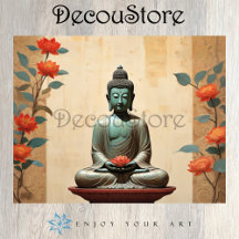 Buddha & Peonies Decoupage