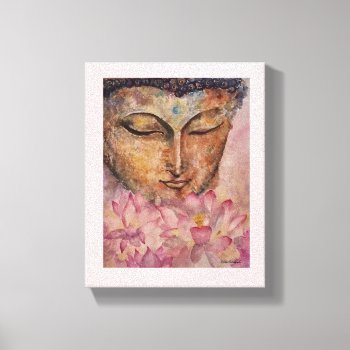 Buddha Pink Lotus Watercolor Canvas Print by KariAnapol at Zazzle