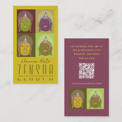 Buddha Pop Art Modern Zen Holistic Spa & Wellness Business Card