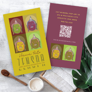 Buddha Pop Art Modern Zen Holistic Spa & Wellness Business Card
