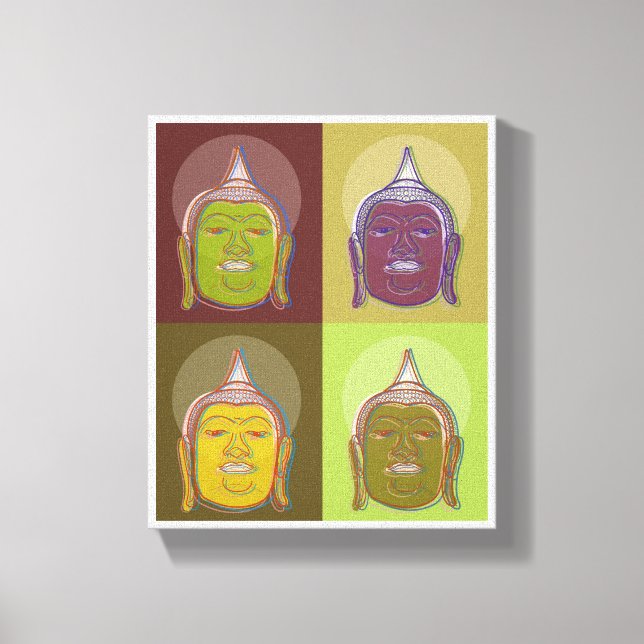 Buddha Pop Art Retro Modern Stylish Wrapped Canvas Print (Front)