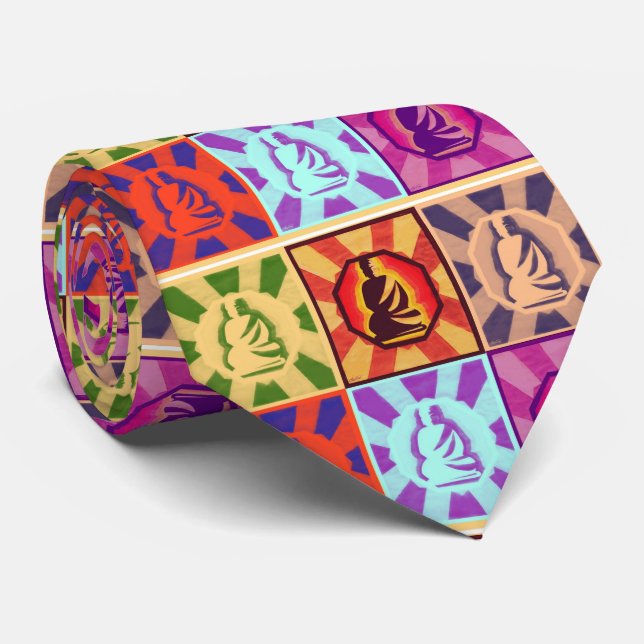 Buddha - Pop Art Style Neck Tie (Rolled)