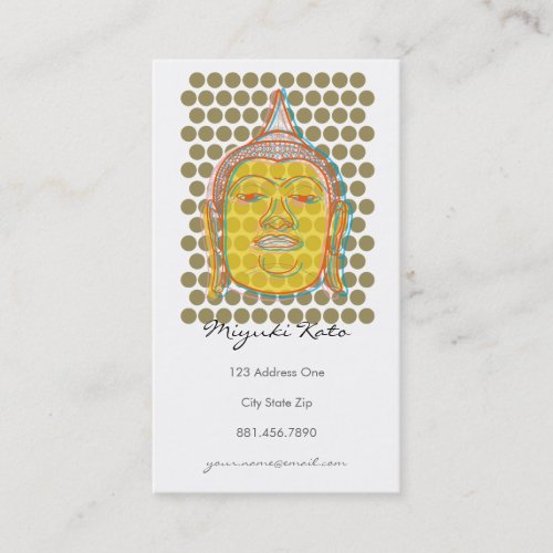 Buddha Pop Dots Modern Zen Stylish Profile Card Business Card