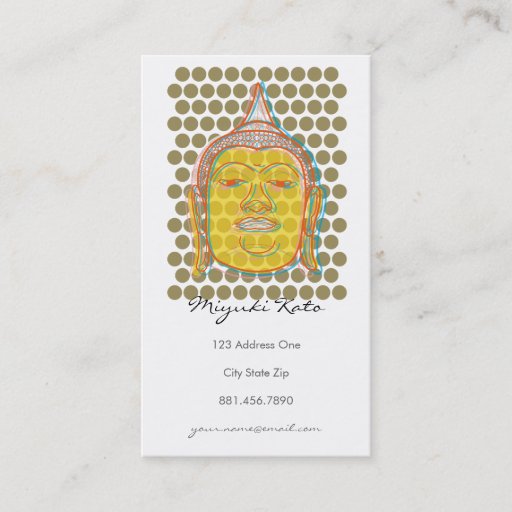 Customizable Buddha Pop Dots Modern Zen Stylish Profile Card Business Card