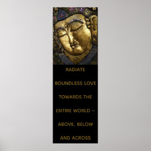 Buddha Portrait Quote Radiate Love or Your Text Poster